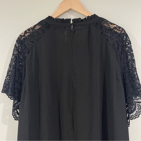 NWT Torrid Black Georgette Lace Trim Blouse Gothic Victorian Plus Size 4X/26W - Picture 10 of 11